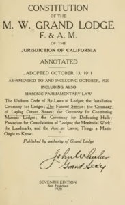 Constitution of The M W Grand Lodge - California - 1920.pdf (page 1 of 460) 2019-01-26 07-20-57