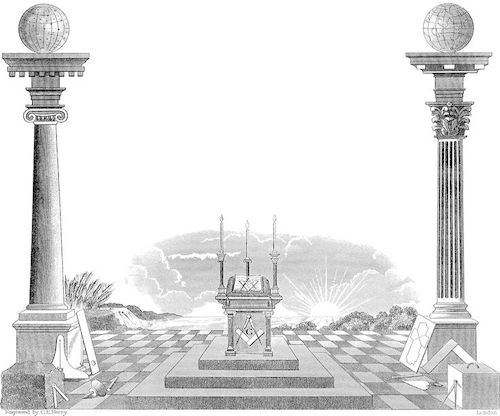 Two Masonic Pillars