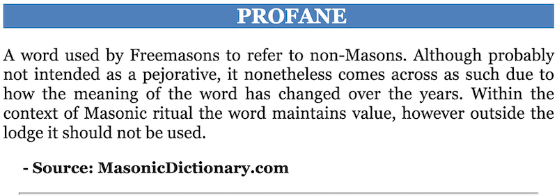Masonic Dictionary Profane