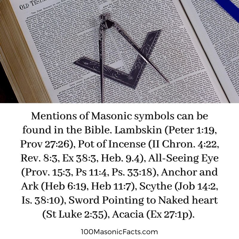 Mentions of Masonic symbols can be found in the Bible.