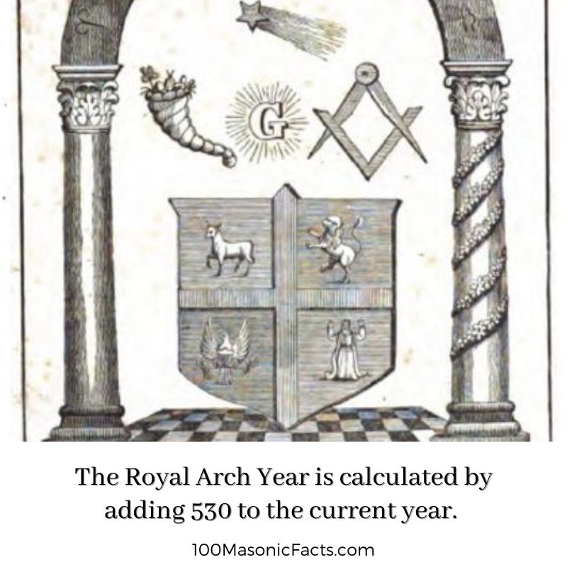 The Royal Arch Year is calculated by adding 530 to the current year.  