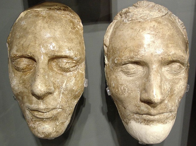Death Masks of Joseph (left) and Hyrum (right) Made by Loved Ones Shortly After the Attack